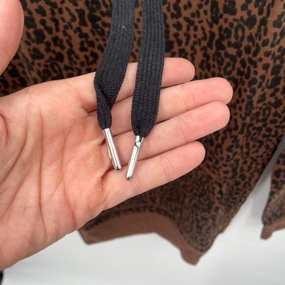 EVEREVE NWT Peyton Jensen Brown Leopard Print Erin Tunic Hooded Sweatshirt // XS - Picture 7 of 10